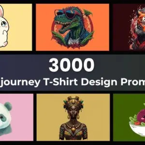 3000 Midjourney T-Shirt Design Prompts | Lifetime Access