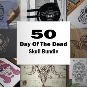 50 Day Of The Dead Skull Bundle | Extended Commercial License