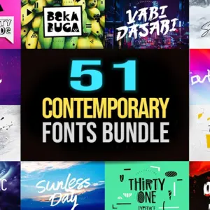 51 Contemporary Fonts Bundle | Extended Commercial License
