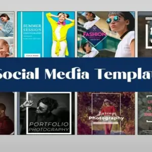 8 Hi-res Social Media Post Templates | Extended Commercial License